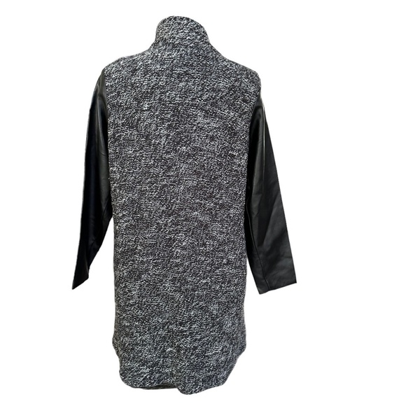 LRL Lauren Jeans Womens Full Front Zip Knit Jacket with Faux Leather Sleeve - Picture 3 of 16